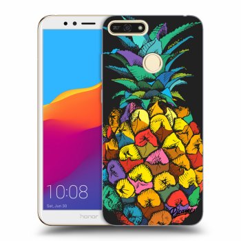 Picasee fekete szilikon tok az alábbi mobiltelefonokra Honor 7A - Pineapple
