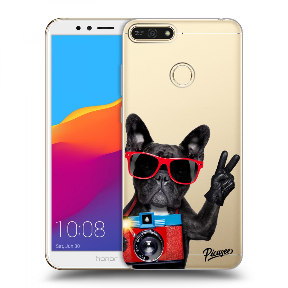 Picasee átlátszó szilikon tok az alábbi mobiltelefonokra Honor 7A - French Bulldog