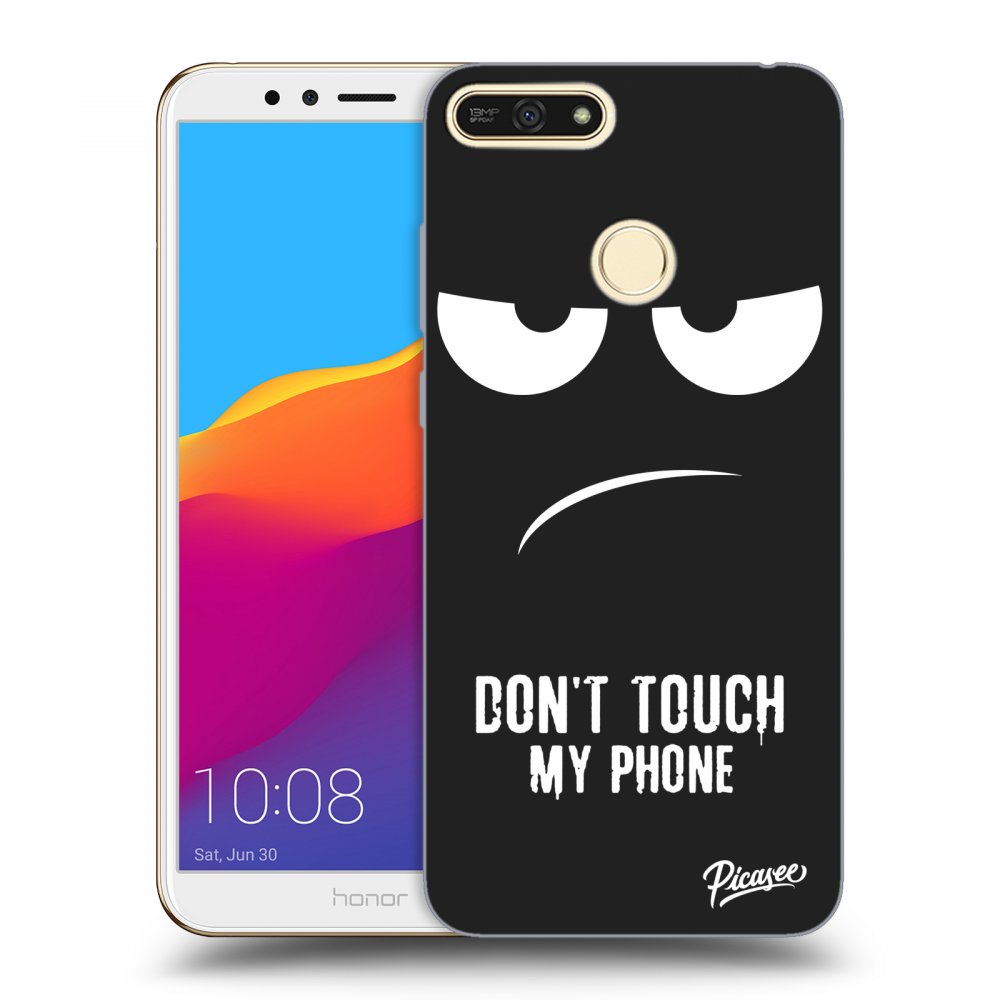 Picasee fekete szilikon tok az alábbi mobiltelefonokra Honor 7A - Don't Touch My Phone