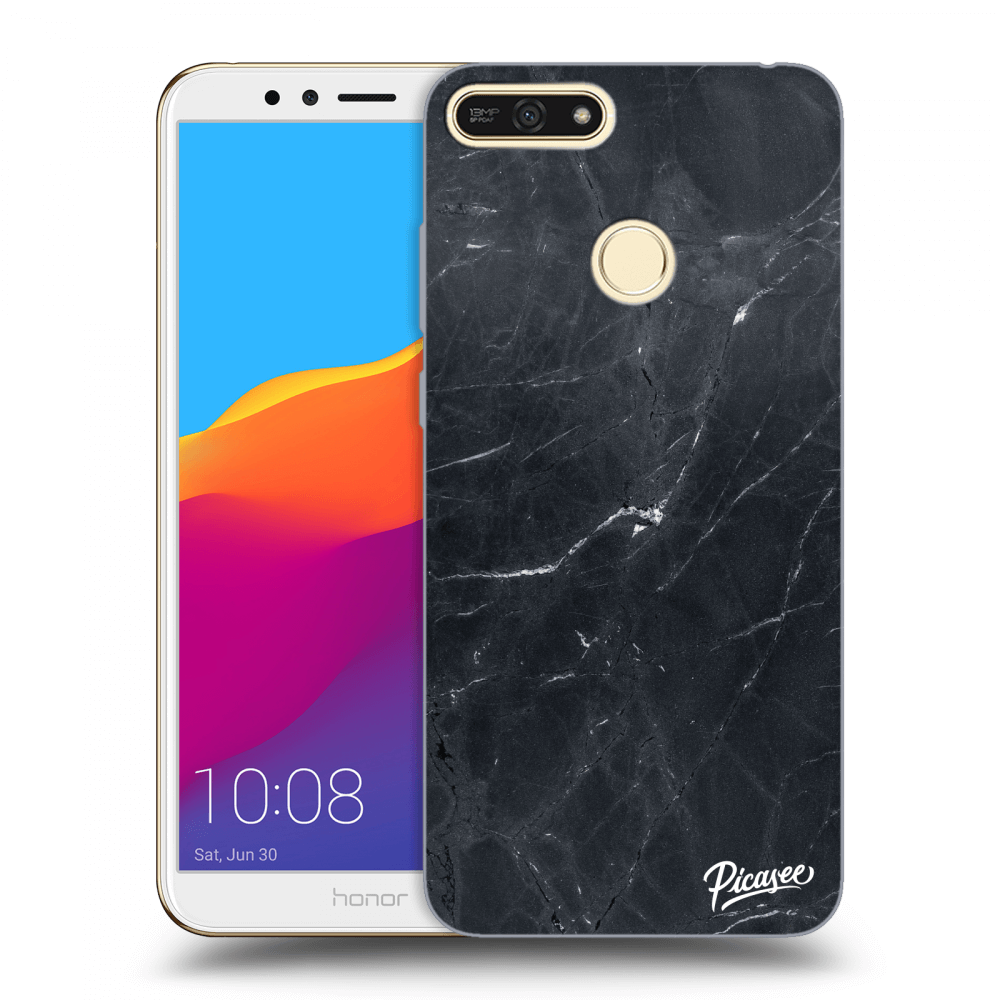Picasee átlátszó szilikon tok az alábbi mobiltelefonokra Honor 7A - Black marble