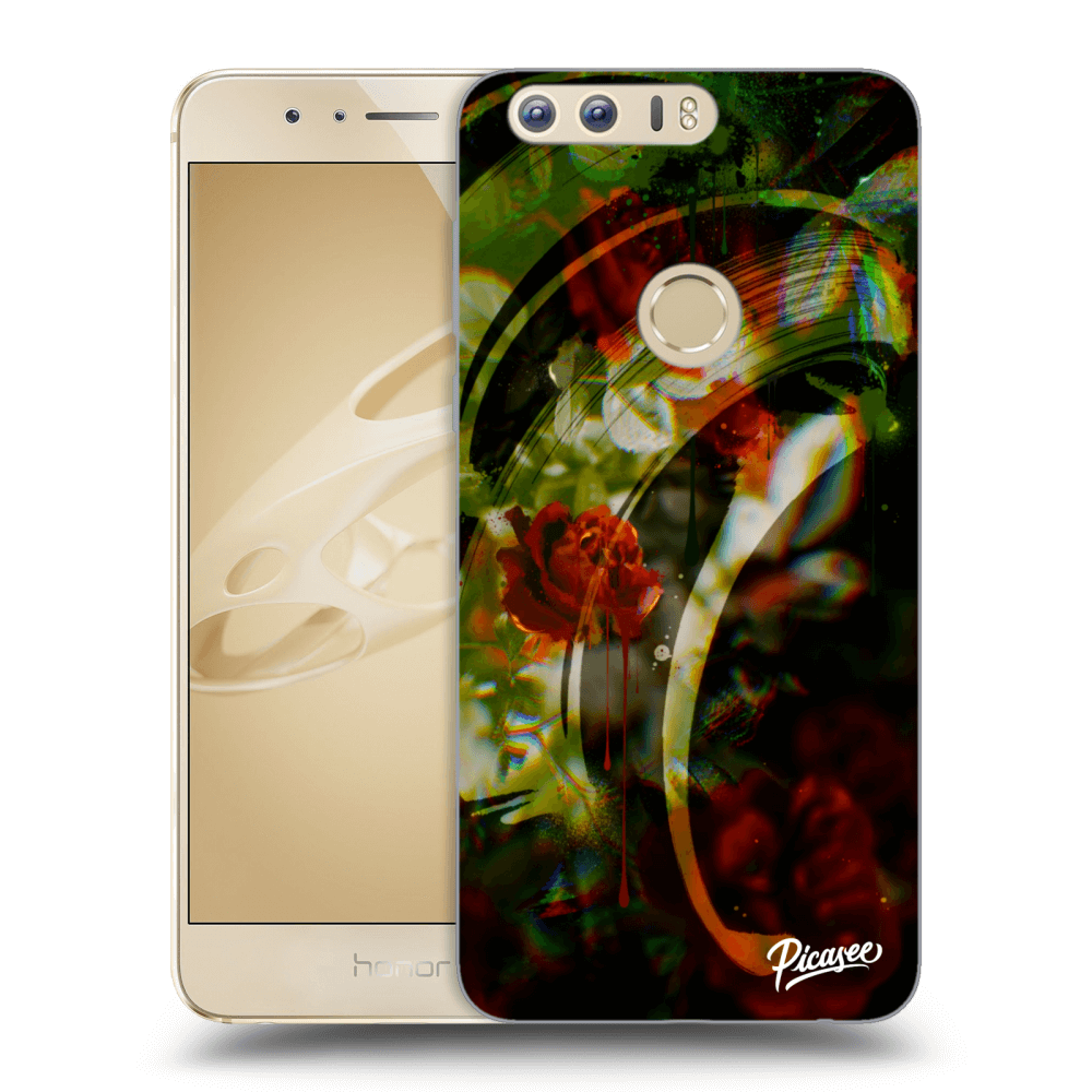 Picasee átlátszó szilikon tok az alábbi mobiltelefonokra Honor 8 - Roses color