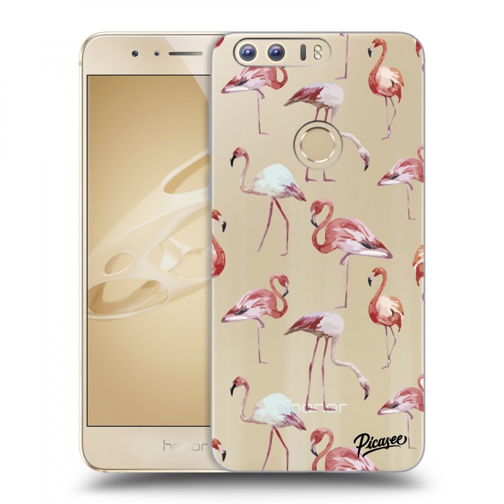 Picasee átlátszó szilikon tok az alábbi mobiltelefonokra Honor 8 - Flamingos