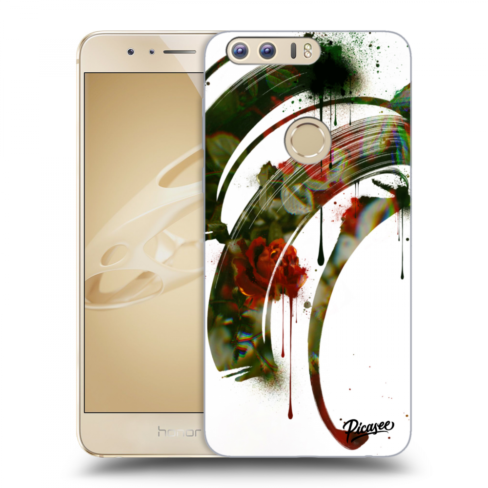 Picasee átlátszó szilikon tok az alábbi mobiltelefonokra Honor 8 - Roses white
