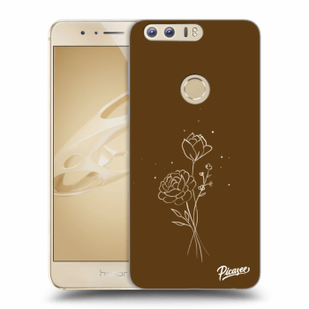 Picasee átlátszó szilikon tok az alábbi mobiltelefonokra Honor 8 - Brown flowers