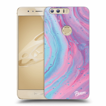 Picasee átlátszó szilikon tok az alábbi mobiltelefonokra Honor 8 - Pink liquid