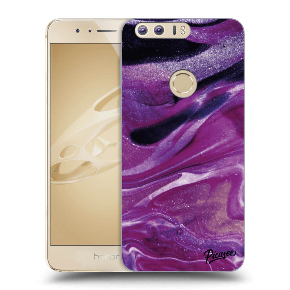 Picasee átlátszó szilikon tok az alábbi mobiltelefonokra Honor 8 - Purple glitter