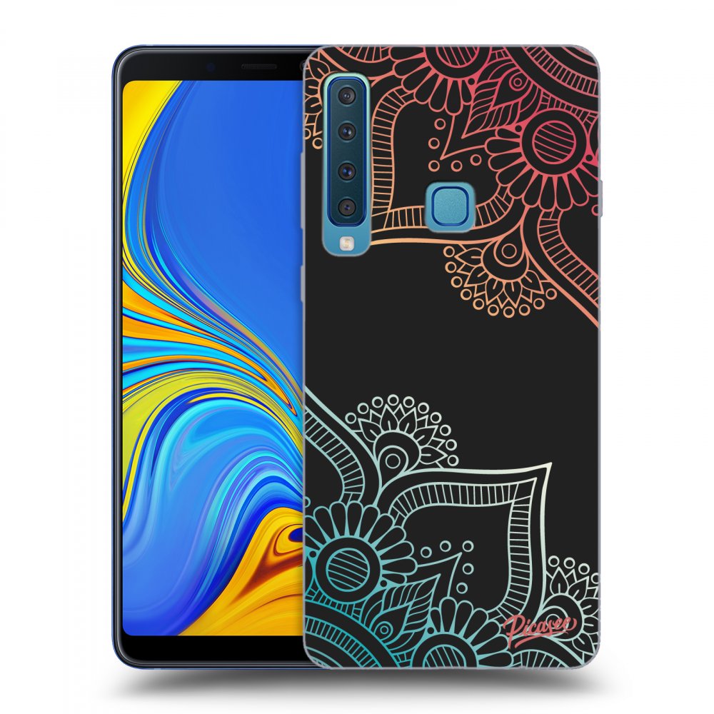 Picasee fekete szilikon tok az alábbi mobiltelefonokra Samsung Galaxy A9 2018 A920F - Flowers pattern