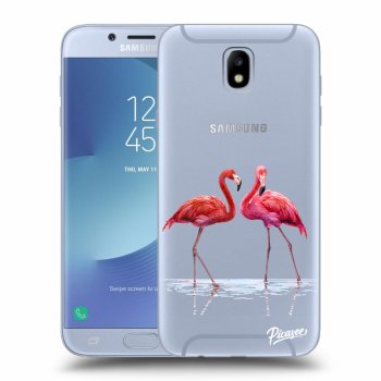 Picasee átlátszó szilikon tok az alábbi mobiltelefonokra Samsung Galaxy J7 2017 J730F - Flamingos couple