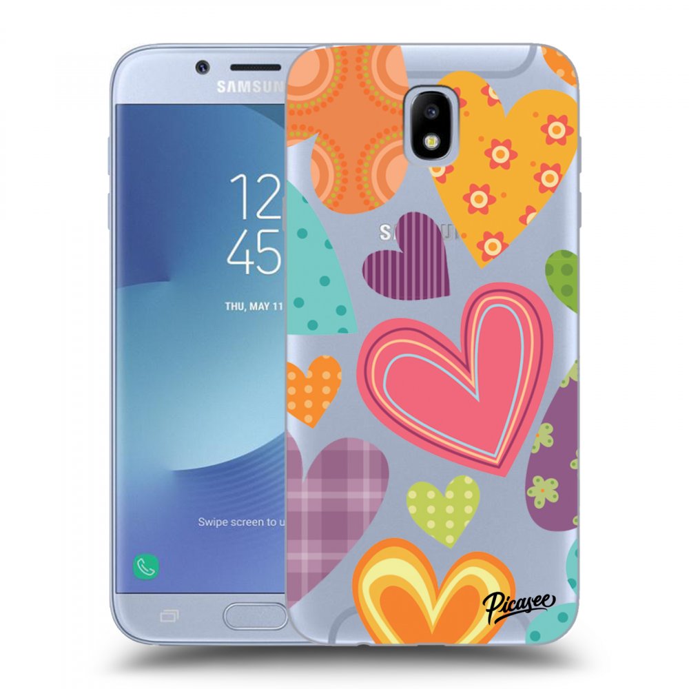 Picasee átlátszó szilikon tok az alábbi mobiltelefonokra Samsung Galaxy J7 2017 J730F - Colored heart