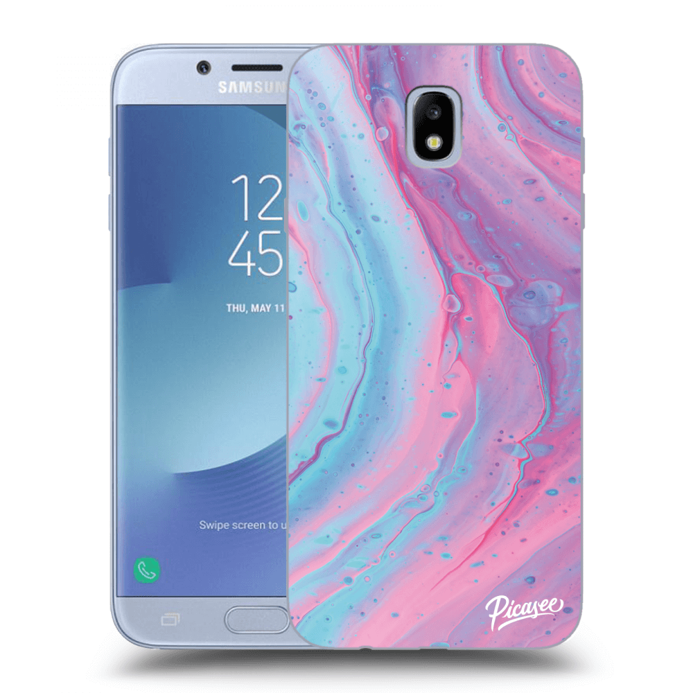 Picasee átlátszó szilikon tok az alábbi mobiltelefonokra Samsung Galaxy J7 2017 J730F - Pink liquid