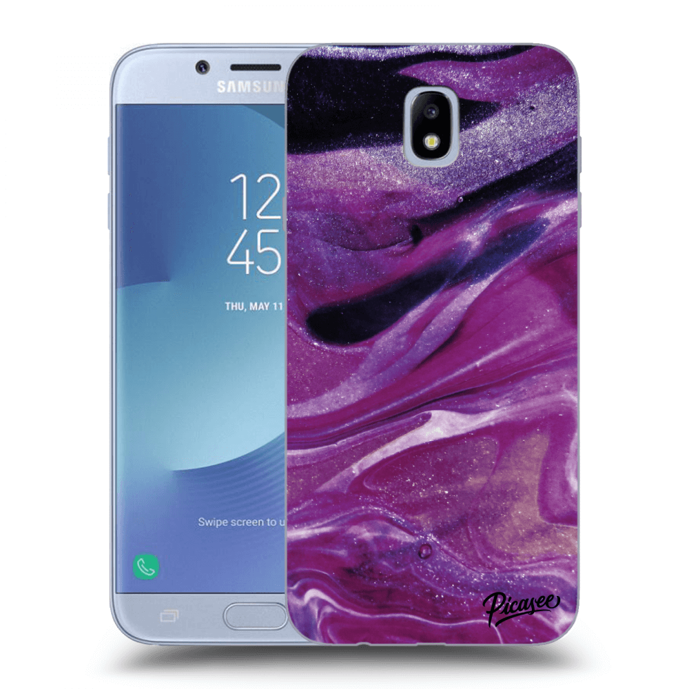 Picasee átlátszó szilikon tok az alábbi mobiltelefonokra Samsung Galaxy J7 2017 J730F - Purple glitter