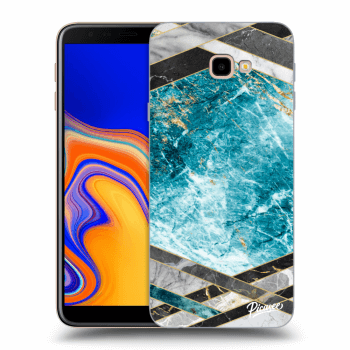 Picasee átlátszó szilikon tok az alábbi mobiltelefonokra Samsung Galaxy J4+ J415F - Blue geometry