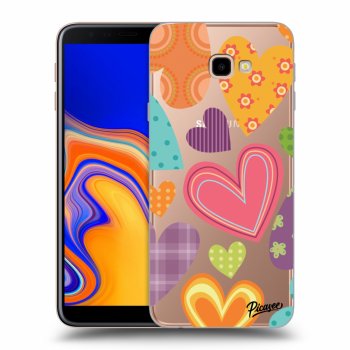 Picasee átlátszó szilikon tok az alábbi mobiltelefonokra Samsung Galaxy J4+ J415F - Colored heart