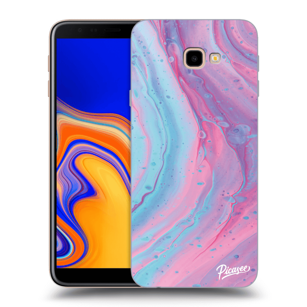 Picasee átlátszó szilikon tok az alábbi mobiltelefonokra Samsung Galaxy J4+ J415F - Pink liquid
