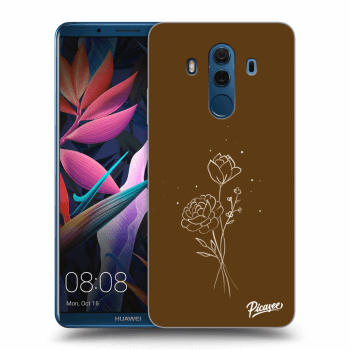 Picasee átlátszó szilikon tok az alábbi mobiltelefonokra Huawei Mate 10 Pro - Brown flowers