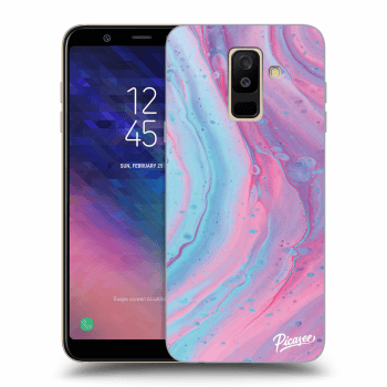 Picasee átlátszó szilikon tok az alábbi mobiltelefonokra Samsung Galaxy A6+ A605F - Pink liquid