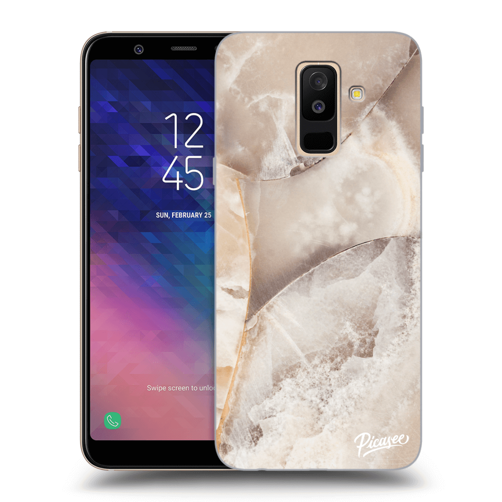 Picasee átlátszó szilikon tok az alábbi mobiltelefonokra Samsung Galaxy A6+ A605F - Cream marble