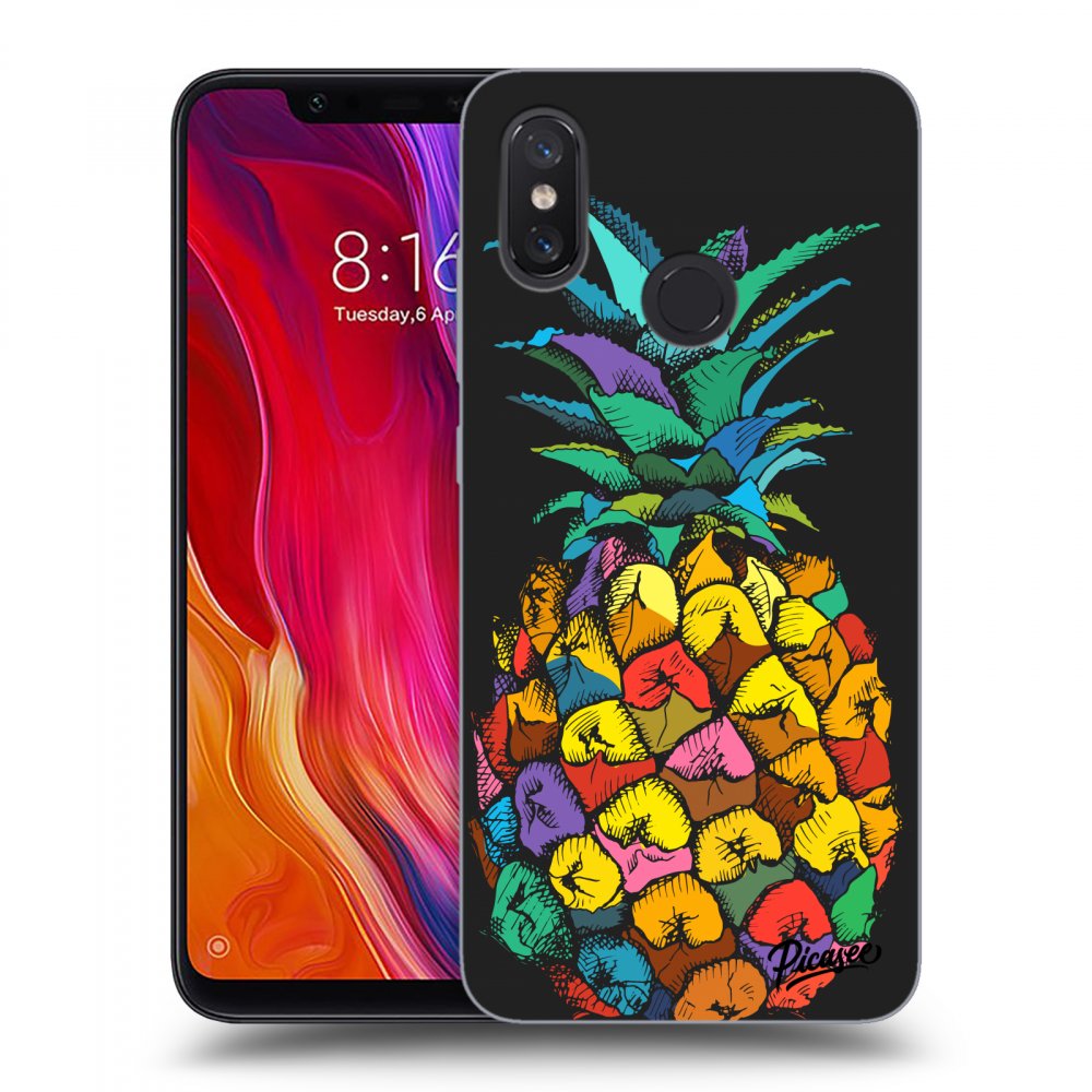 Picasee fekete szilikon tok az alábbi mobiltelefonokra Xiaomi Mi 8 - Pineapple