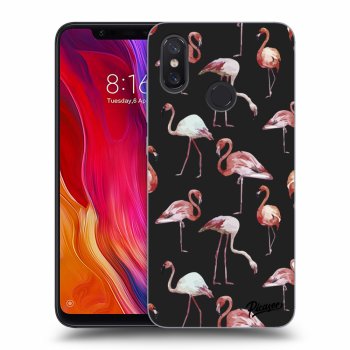 Picasee fekete szilikon tok az alábbi mobiltelefonokra Xiaomi Mi 8 - Flamingos