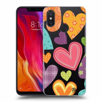 Picasee átlátszó szilikon tok az alábbi mobiltelefonokra Xiaomi Mi 8 - Colored heart