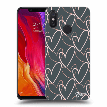Picasee fekete szilikon tok az alábbi mobiltelefonokra Xiaomi Mi 8 - Lots of love