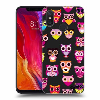 Picasee fekete szilikon tok az alábbi mobiltelefonokra Xiaomi Mi 8 - Owls
