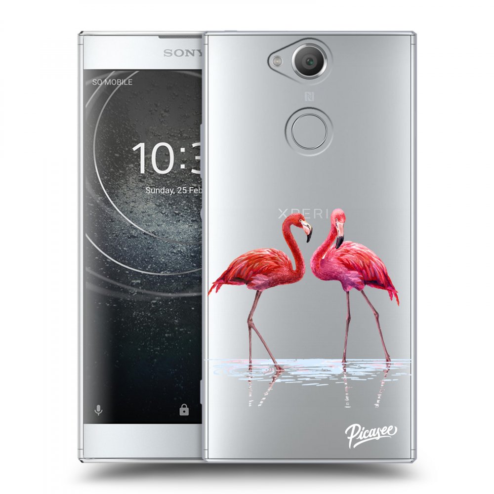 Picasee átlátszó szilikon tok az alábbi mobiltelefonokra Sony Xperia XA2 - Flamingos couple