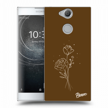 Picasee átlátszó szilikon tok az alábbi mobiltelefonokra Sony Xperia XA2 - Brown flowers