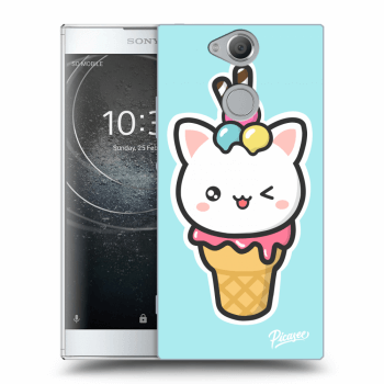Picasee átlátszó szilikon tok az alábbi mobiltelefonokra Sony Xperia XA2 - Ice Cream Cat