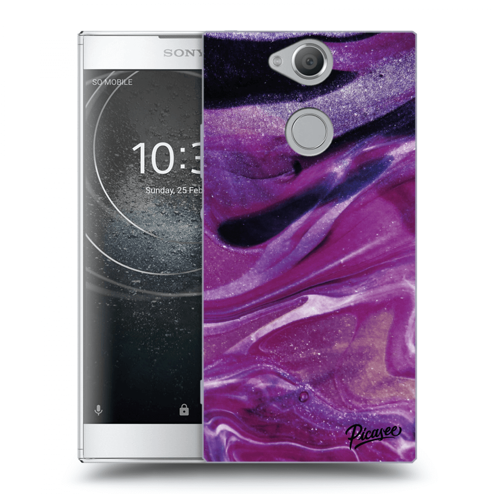 Picasee átlátszó szilikon tok az alábbi mobiltelefonokra Sony Xperia XA2 - Purple glitter