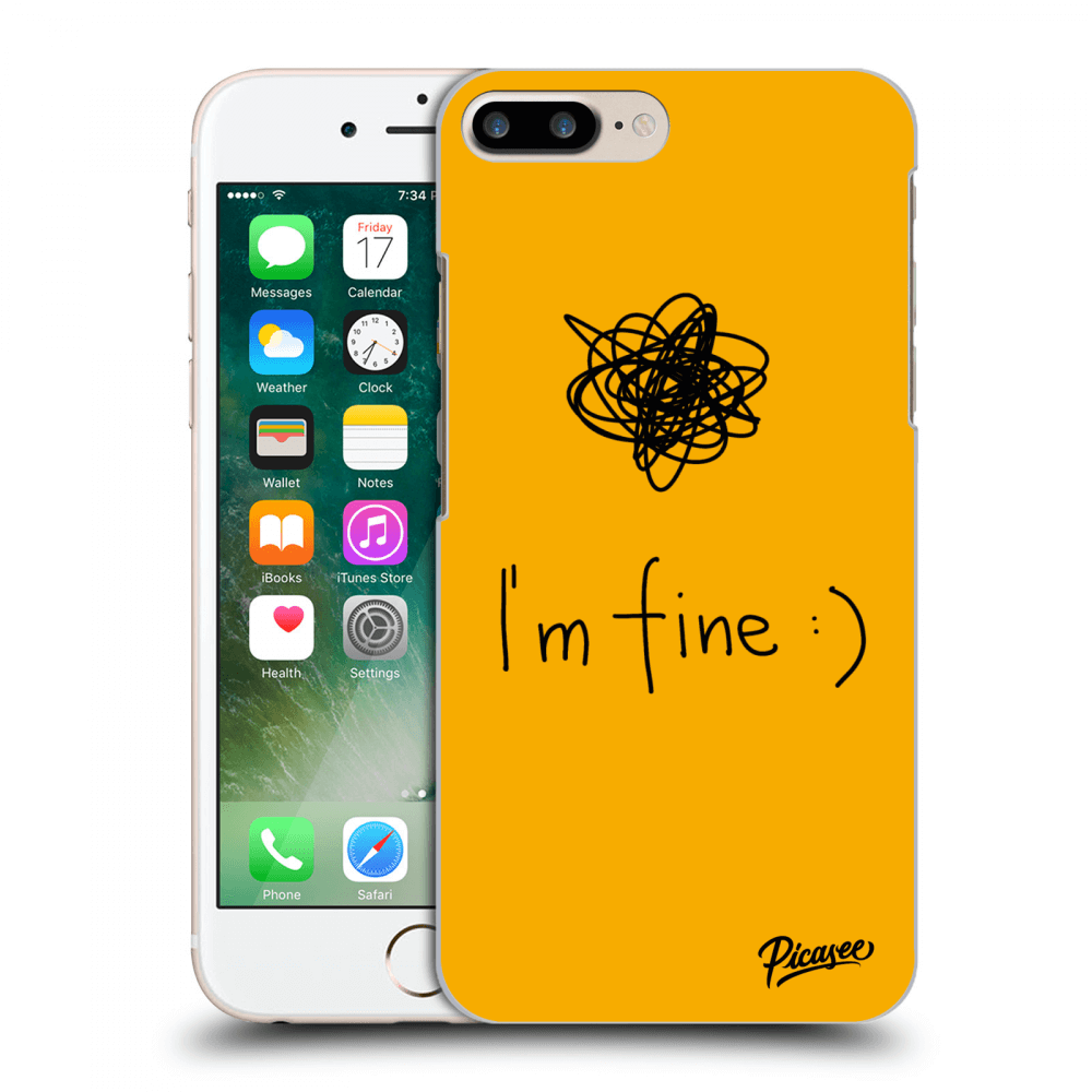 Picasee fekete szilikon tok az alábbi mobiltelefonokra Apple iPhone 7 Plus - I am fine