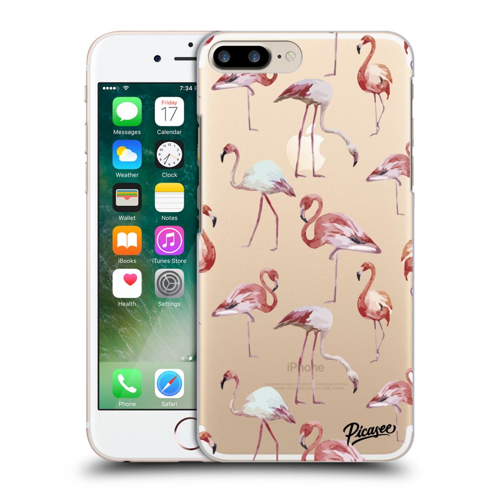 Picasee átlátszó szilikon tok az alábbi mobiltelefonokra Apple iPhone 7 Plus - Flamingos
