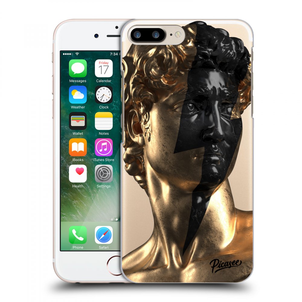 Picasee átlátszó szilikon tok az alábbi mobiltelefonokra Apple iPhone 7 Plus - Wildfire - Gold