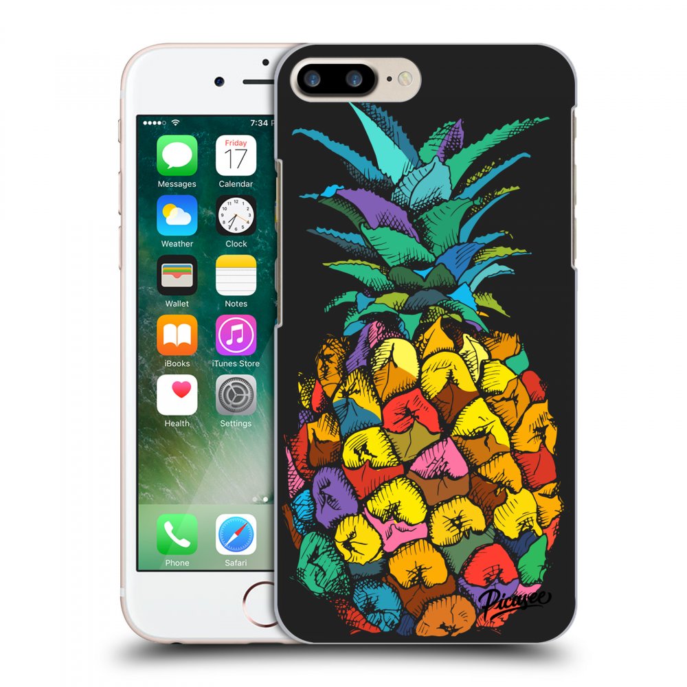 Picasee fekete szilikon tok az alábbi mobiltelefonokra Apple iPhone 7 Plus - Pineapple