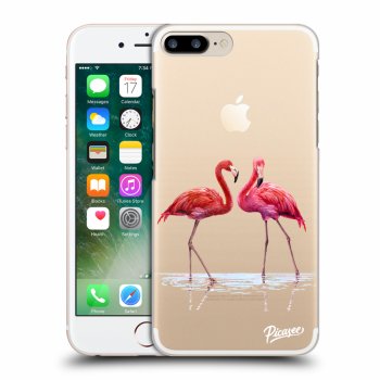 Picasee átlátszó szilikon tok az alábbi mobiltelefonokra Apple iPhone 7 Plus - Flamingos couple