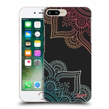 Picasee fekete szilikon tok az alábbi mobiltelefonokra Apple iPhone 7 Plus - Flowers pattern