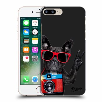 Picasee fekete szilikon tok az alábbi mobiltelefonokra Apple iPhone 7 Plus - French Bulldog
