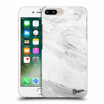 Picasee fekete szilikon tok az alábbi mobiltelefonokra Apple iPhone 7 Plus - White marble