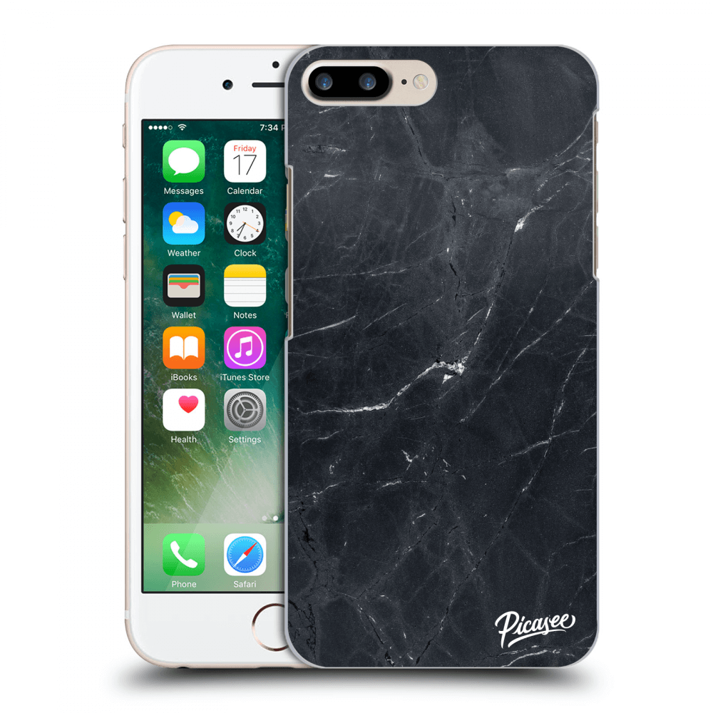 Picasee átlátszó szilikon tok az alábbi mobiltelefonokra Apple iPhone 7 Plus - Black marble