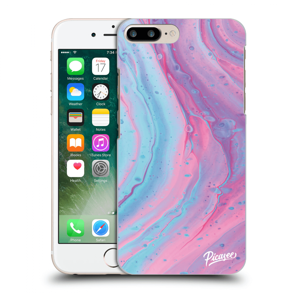 Picasee átlátszó szilikon tok az alábbi mobiltelefonokra Apple iPhone 7 Plus - Pink liquid