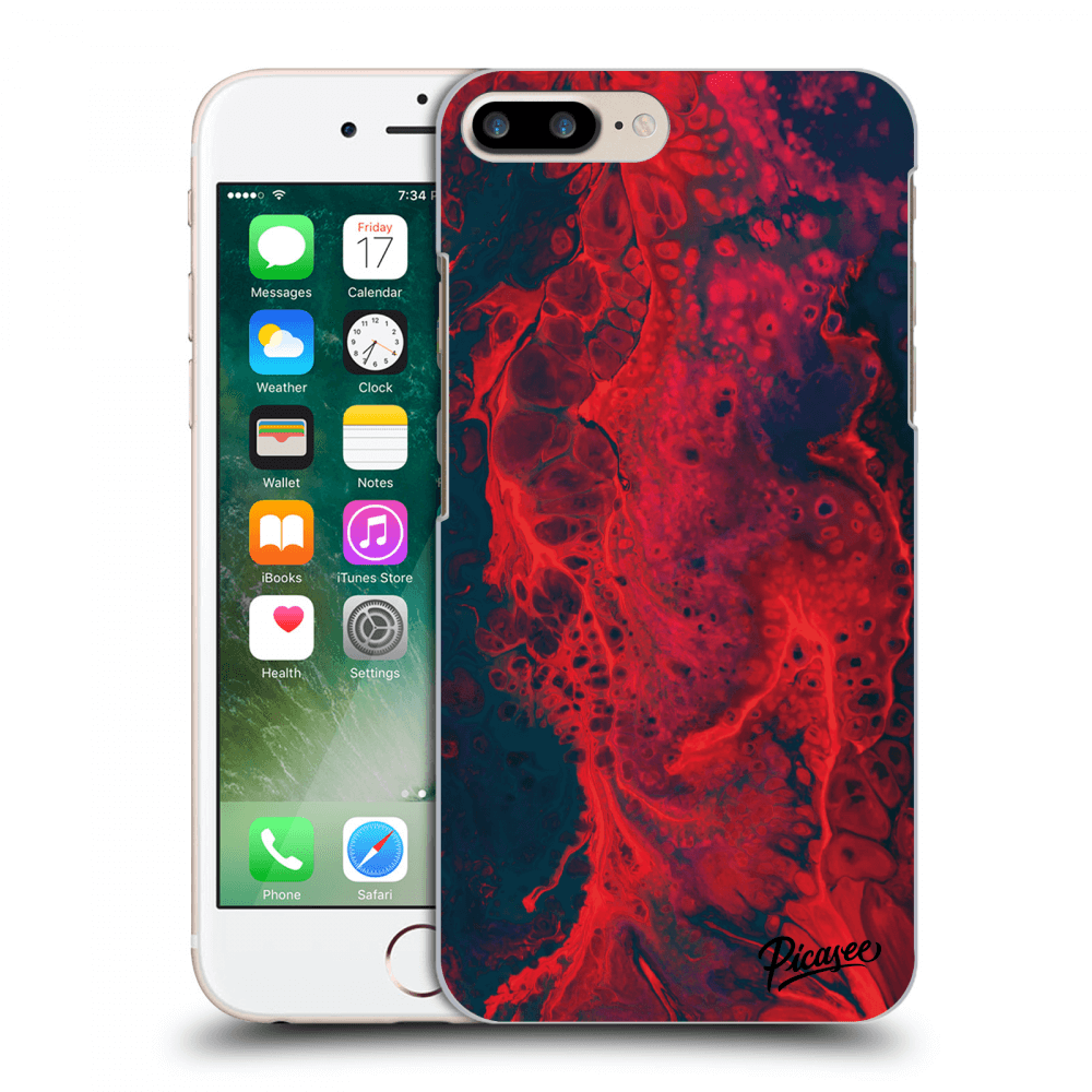 Picasee fekete szilikon tok az alábbi mobiltelefonokra Apple iPhone 7 Plus - Organic red