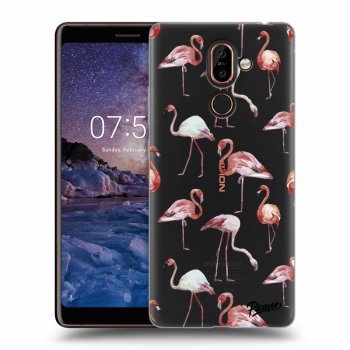 Picasee átlátszó szilikon tok az alábbi mobiltelefonokra Nokia 7 Plus - Flamingos