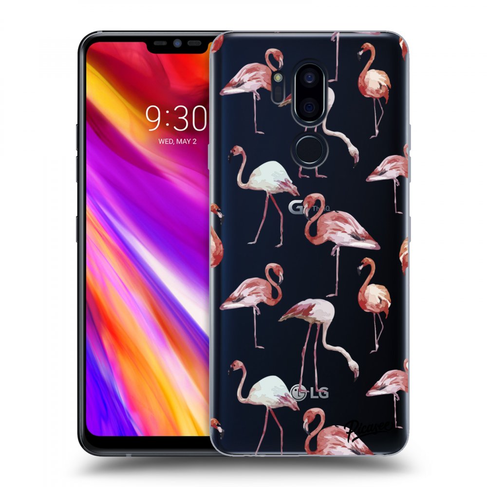 Picasee átlátszó szilikon tok az alábbi mobiltelefonokra LG G7 ThinQ - Flamingos