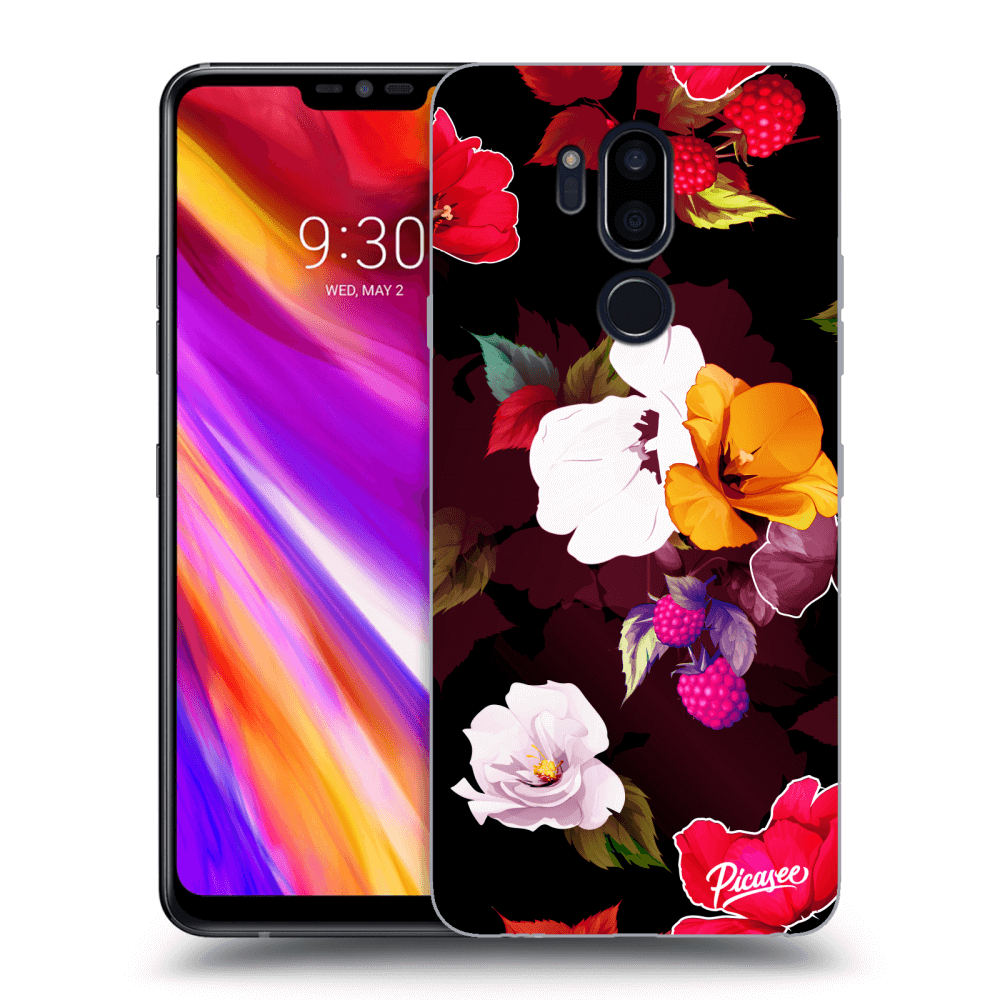Picasee átlátszó szilikon tok az alábbi mobiltelefonokra LG G7 ThinQ - Flowers and Berries