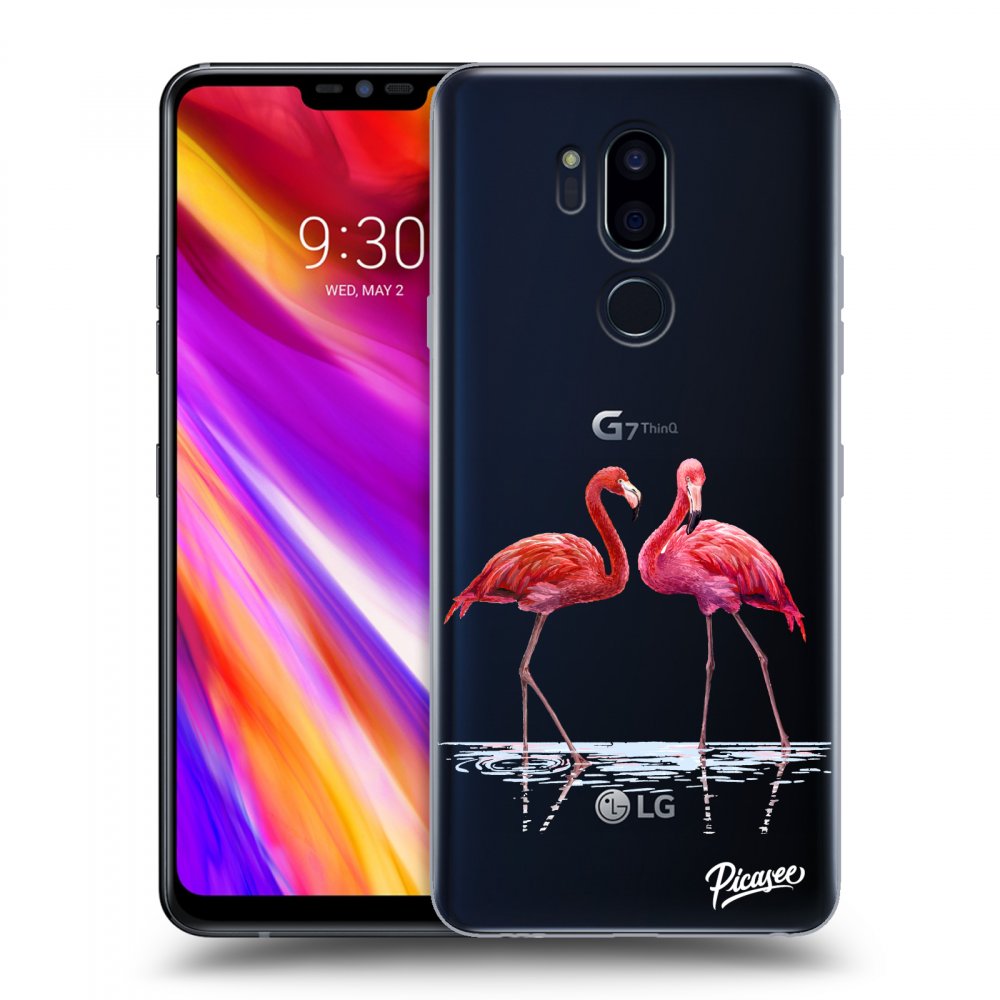 Picasee átlátszó szilikon tok az alábbi mobiltelefonokra LG G7 ThinQ - Flamingos couple