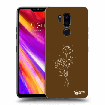 Picasee átlátszó szilikon tok az alábbi mobiltelefonokra LG G7 ThinQ - Brown flowers