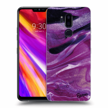 Picasee átlátszó szilikon tok az alábbi mobiltelefonokra LG G7 ThinQ - Purple glitter