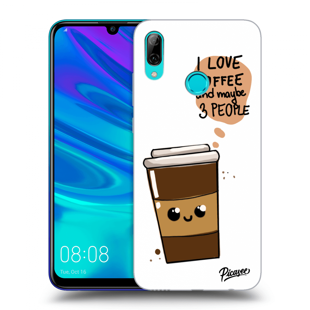 Picasee átlátszó szilikon tok az alábbi mobiltelefonokra Huawei P Smart 2019 - Cute coffee