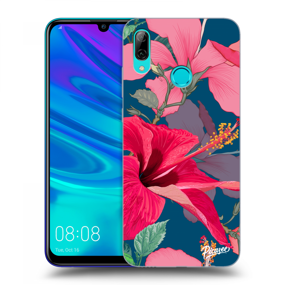 Picasee fekete szilikon tok az alábbi mobiltelefonokra Huawei P Smart 2019 - Hibiscus