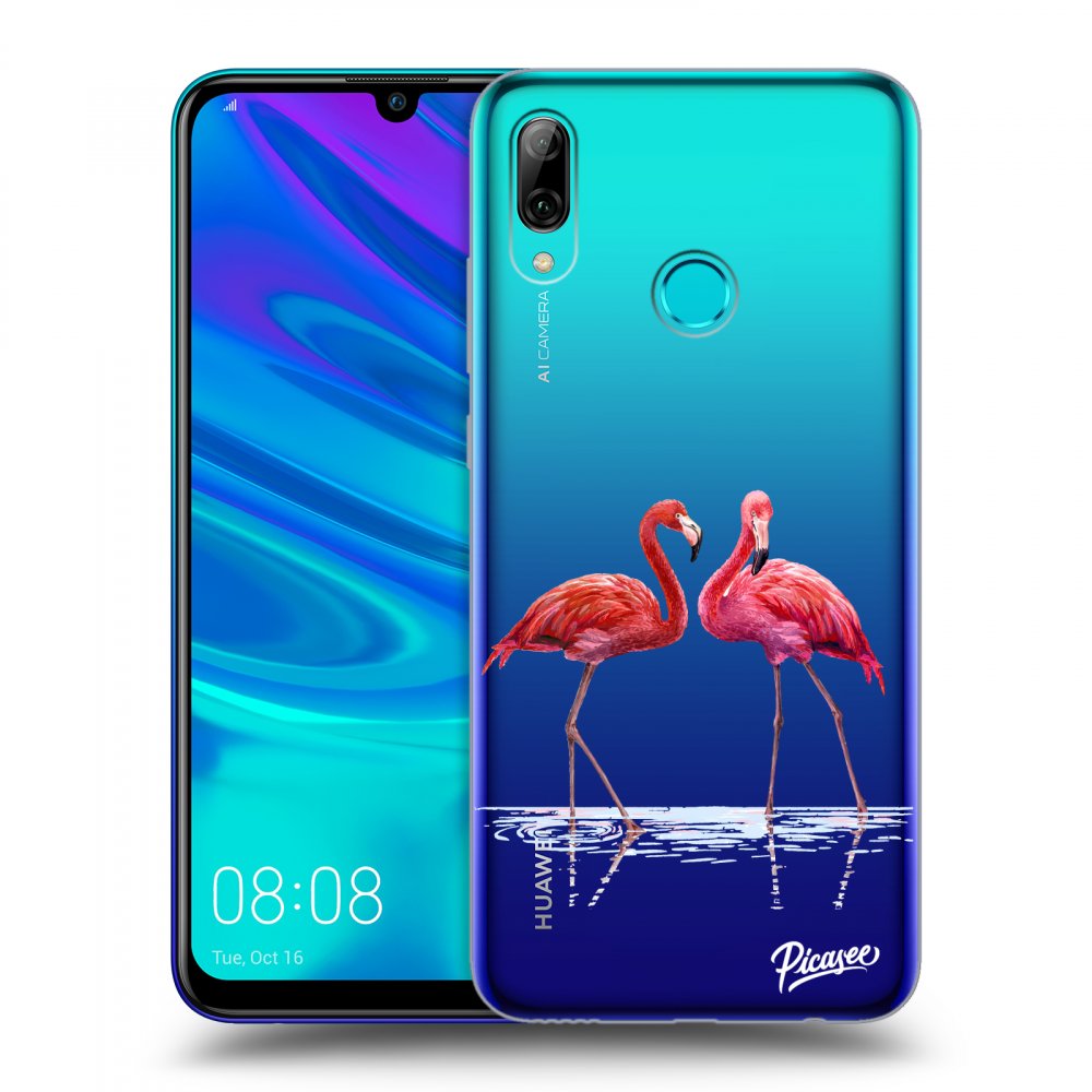 Picasee átlátszó szilikon tok az alábbi mobiltelefonokra Huawei P Smart 2019 - Flamingos couple